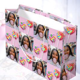 Individuelle Fotocollage Retro Moderne Trendige Fa Große Geschenktüte