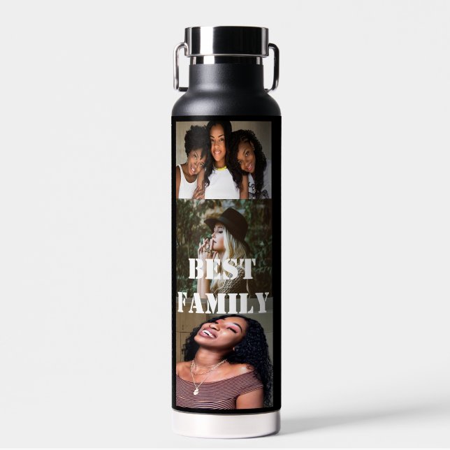 Individuelle Fotokollektion Beste Familie Erstelle Trinkflasche (Vorne)