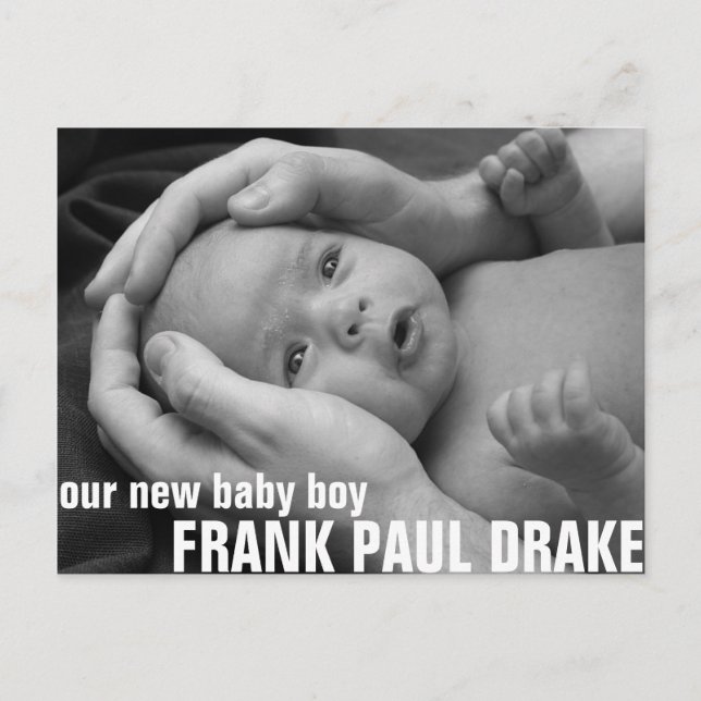 Individuelle Geburtsankündigung 2 Ankündigungspostkarte (Vorderseite)