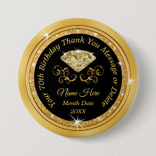 Individuelle Geburtstags-Buttone für ihr Geburtst Button