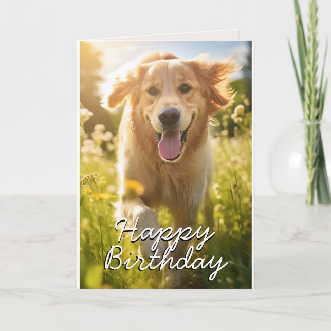 Individuelle Golden Retriever Birthday Card Dankeskarte (Vorderseite)