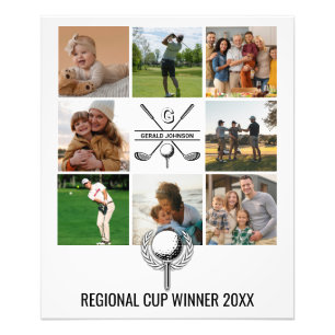 Individuelle Golf Collage mit Monogram Design Fotodruck