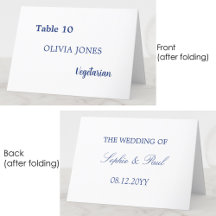 Individuelle Guest Dark Blue Wedding Platzkarte