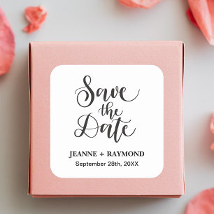 Individuelle Hochzeitsankündigung "Save The Date" Quadratischer Aufkleber