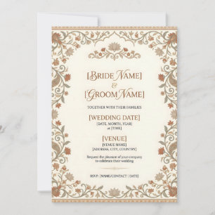 Individuelle indische Hochzeitseinladung mit Blume Einladung