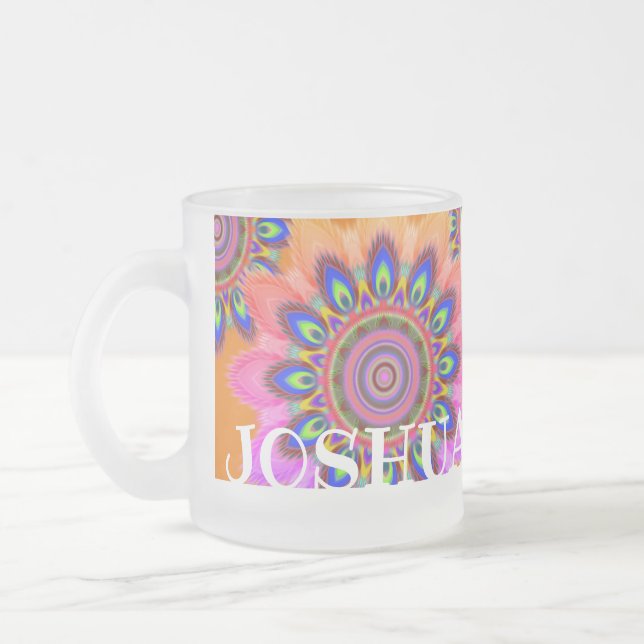 Individuelle initiale BOHO mandala mattierte Tasse (Links)