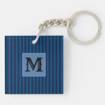 Individuelle Initiale, Navy Blau gestreifter Acryl