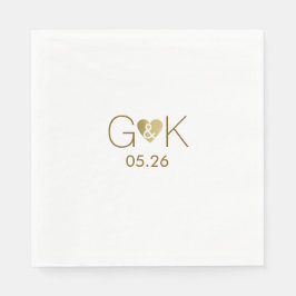 Individuelle Initialen mit Imitaten Gold Liebe Her Serviette