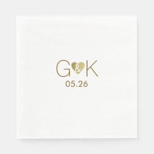 Individuelle Initialen mit Imitaten Gold Liebe Her Serviette