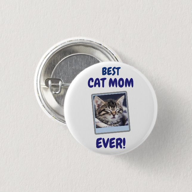 INDIVIDUELLE KATZENMUTTER MUTTER TIER LIEBE MUTTER BUTTON (Vorne & Hinten)