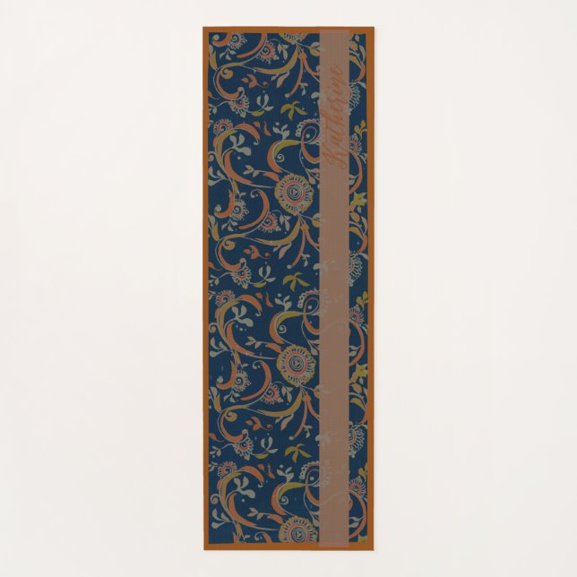 Individuelle Kurkuma + Ingwer Swirl Motiv Yoga-Mat Yogamatte (Vorderseite)