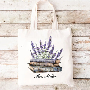 Individuelle Lavendel-Blumen-Buch-Tasche für Lehre Tragetasche