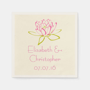 Individuelle Lotus-Blume / Wasserlilie-Illustratio Serviette