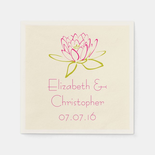 Individuelle Lotus-Blume / Wasserlilie-Illustratio Serviette (Vorderseite)