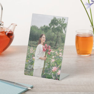 Individuelle Mama Foto Bouquet Pedestal Signierung Sockelschild