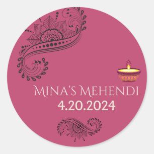 individuelle Mehendi-Aufkleber Runder Aufkleber