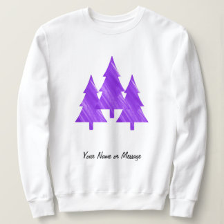 Individuelle minimale Coole ästhetische Lila Bäume Sweatshirt