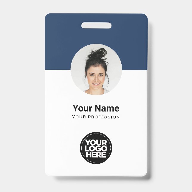 Individuelle Mitarbeiter Moderne ID Card Navy Blue Ausweis (Vorderseite)