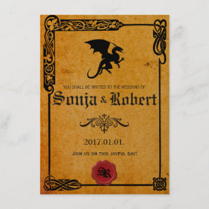 Individuelle, mittelalterliche keltische Hochzeit Einladung