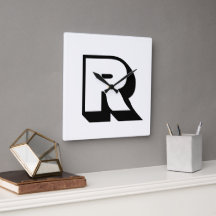 Individuelle moderne Black Monogram Blocktypografi