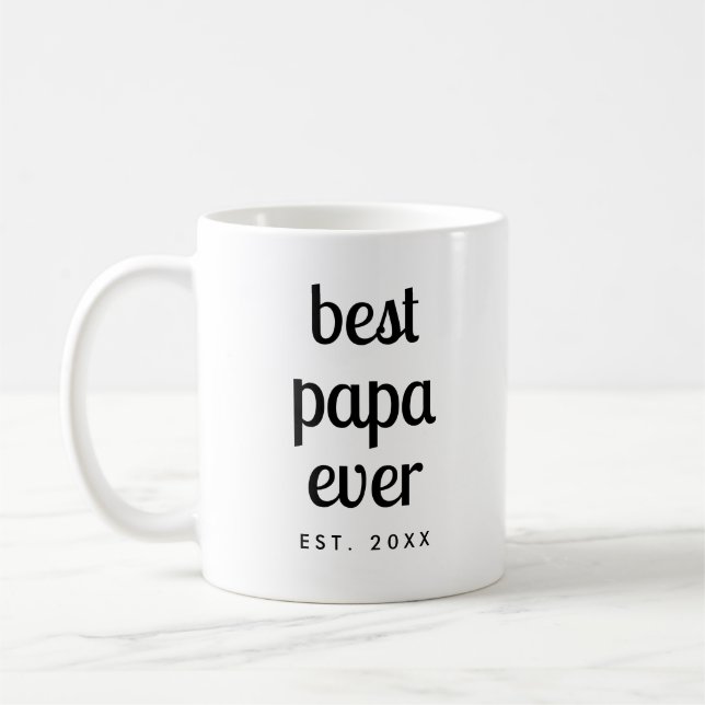 Individuelle moderne Template Typografie Beste Pap Kaffeetasse (Links)