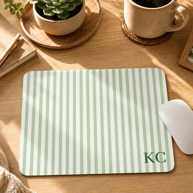Individuelle Monogramm-Gestreifte Arbeitsplatz-Per Mousepad (Von Creator hochgeladen)