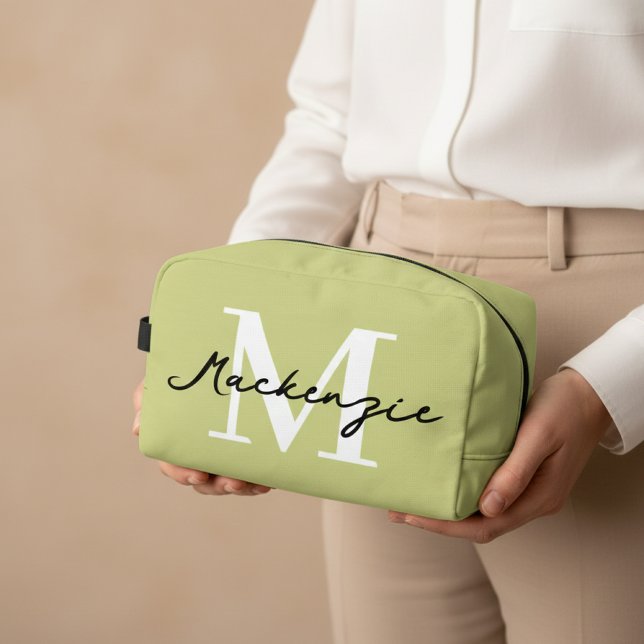 Individuelle Monogramm-Kosmetiktasche modernes Ges Waschbeutel (Personalized monogram makeup bag modern gift for women, mom, grandma, and bridal proposal keepsake)