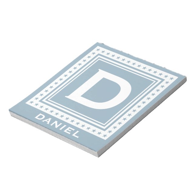 Individuelle Monogramm-, Name- und Farbnotizen Notizblock (Rotiert)