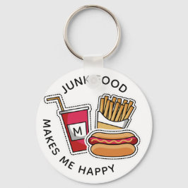 Individuelle Monogramm- und Textketten für Hot Dog Schlüsselanhänger