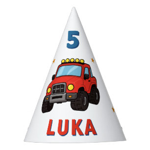 Individuelle Monster-Truck-Geburtstagsfeier Partyhütchen