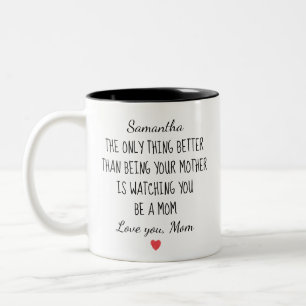 Individuelle Mutter an Tochter "Dich als Mutter be Zweifarbige Tasse
