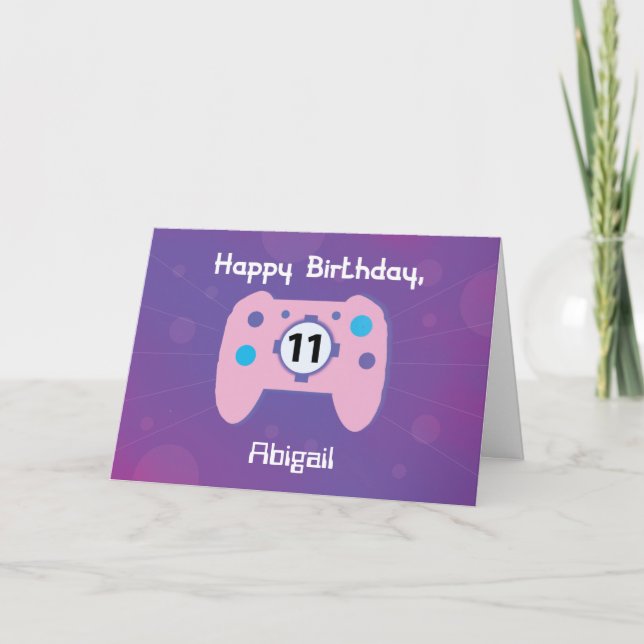 Individuelle Name 11 Jahre alter Gamer-Controller Karte (Vorderseite)