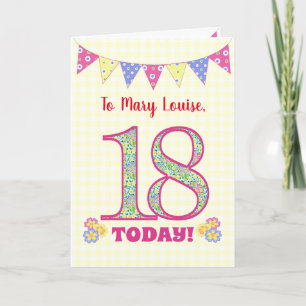 Individuelle Name 18. Geburtstag Primroses Jagdkar Karte