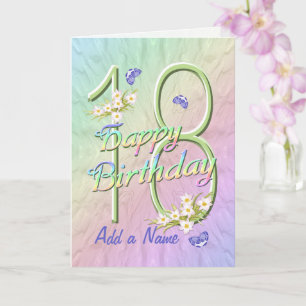 Individuelle Name 18. Geburtstagskarte Butterfly G Karte