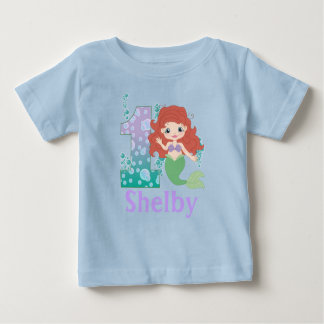 Individuelle Name 1. Geburtstag Princess Mermaid S Baby T-shirt