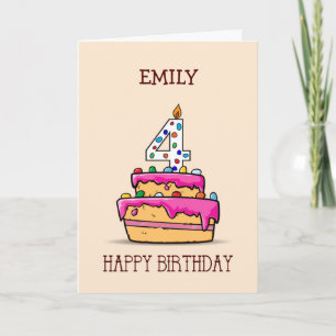Individuelle Name, 4. Geburtstag, 4. Geburtstag, a Karte