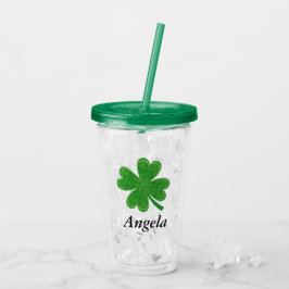 Individuelle Name 4 Leaf Clover St. Patrick's Day Acryltrinkbecher