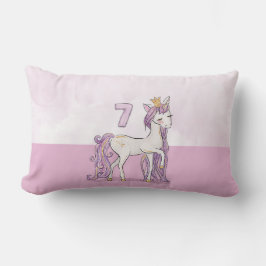 Individuelle Name 7. Geburtstag Rosa Pferd mit Kro Lendenkissen