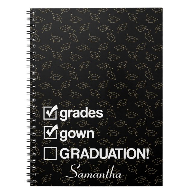 Individuelle Name Abschluss-Geschenk | Funny Absch Notizblock (Vorderseite)