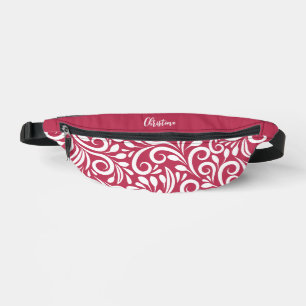 Individuelle Name Abstrakt Flora Magenta Rote Kirc Bauchtasche