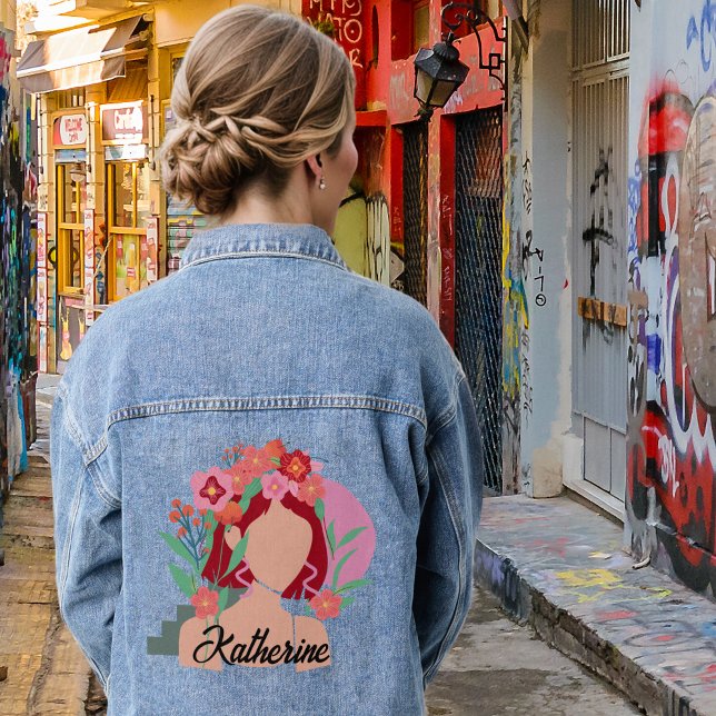 Individuelle Name abstrakte Frauen sehen sich blum Jeansjacke (Von Creator hochgeladen)