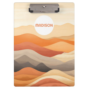 Individuelle Name Abstrakte Landschaftsbilder Klemmbrett