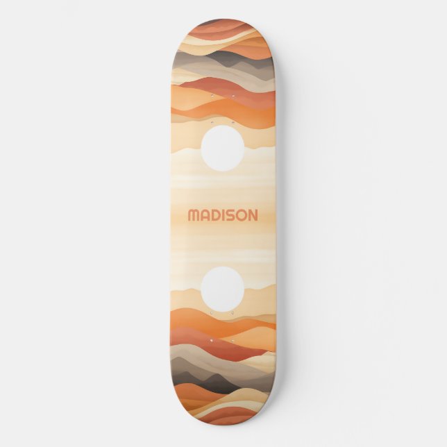Individuelle Name Abstrakte Landschaftsbilder Skateboard (Vorderseite)