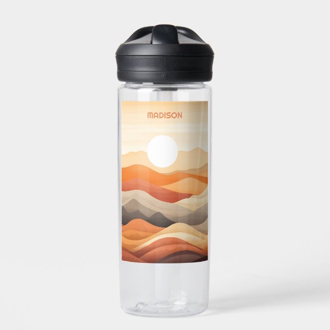 Individuelle Name Abstrakte Landschaftsbilder Trinkflasche (Vorderseite)