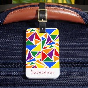 Individuelle Name Abstrakte LGBTQ-Regenbogenfarben Gepäckanhänger