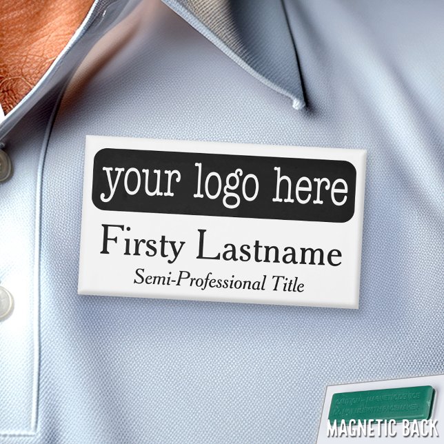 Individuelle Name-Abzeichen mit horizontalem Logo  Namenschild (Custom Logo Name Tag)