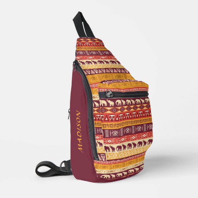 Individuelle Name African Pattern Crossbody Bag (Linke Seite)