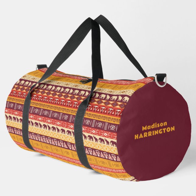 Individuelle Name African Pattern Duffle Bag (Linke Ecke)