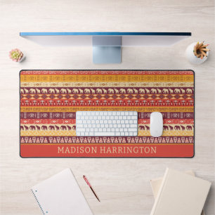 Individuelle Name African Pattern Schreibtischunterlage