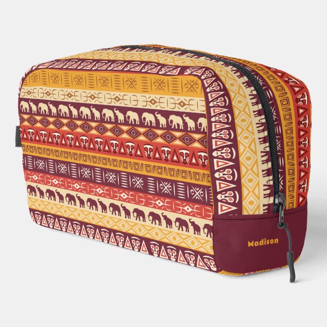 Individuelle Name African Pattern Waschbeutel (Rechte Ecke)